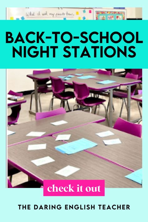 Elevate your Back-to-School Night with these creative station ideas. Engage parents with interactive activities, QR codes, and thoughtful discussions. Perfect for teachers looking to improve parent-teacher interactions. Back to School Night Ideas | Back to School Night Tips | How to Have a Successful Back to School Night | High School Back to School Night Ideas Back To School Night Ideas, High School Back To School, Parent Night, Night School, Night High, Station Activities, Secondary Ela, Back To School Night, English Language Arts High School