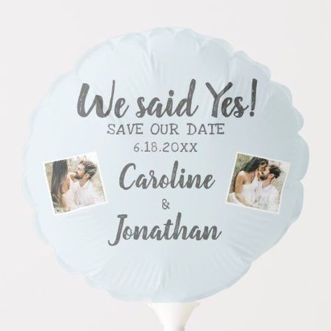 $11.56 | Wedding Save the Date Photos We said Yes Blue #zcasual, wedding save the date, engagement party decor prop sign, 2 photos, fun casual, trendy chic stylish, bachelorette bridal shower, we she said yes, vintage rustic classic traditional, light pastel sky blue Engagement Party Simple, We Said Yes, Engagement Party Decor, Date Photos, Bridal Shower Balloons, Mint Green Background, Traditional Light, Shower Balloons, Save The Date Designs