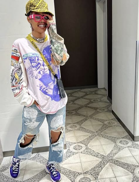 Teyana Taylor Outfits, Grunge Looks, Champion Clothing, Taylor Outfits, Teyana Taylor, Tomboy Style Outfits, Cute Swag Outfits, Black Women Fashion, Streetwear Fashion Women