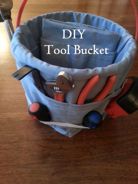 How to make your won tool bucket for a fraction of the price! Great for a little helper or a big pro fixer upper. Tool Bucket Organizer Diy, Tool Belt Diy, Tool Bucket, Caddy Diy, Tool Organization Diy, The Five Love Languages, Receiving Gifts, 5 Gallon Buckets, Five Love Languages