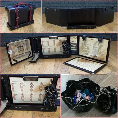 Embedded Dm Screen Diy, Diy Dungeons And Dragons, Dnd Room, Dnd Table, Dnd Diy, Dnd Crafts, Dm Screen, Dungeon Master Screen, Dice Bags