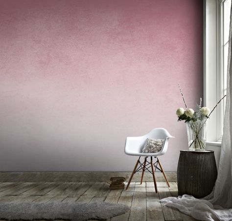 10 stylish ombre effects | Real Homes Grey Ombre Wallpaper, Ombre Painted Walls, Pink Room Design, Pink Mural, Cloud Wedding, Ombre Paint, Condo Decor, Ombre Wall, Popular Paint Colors