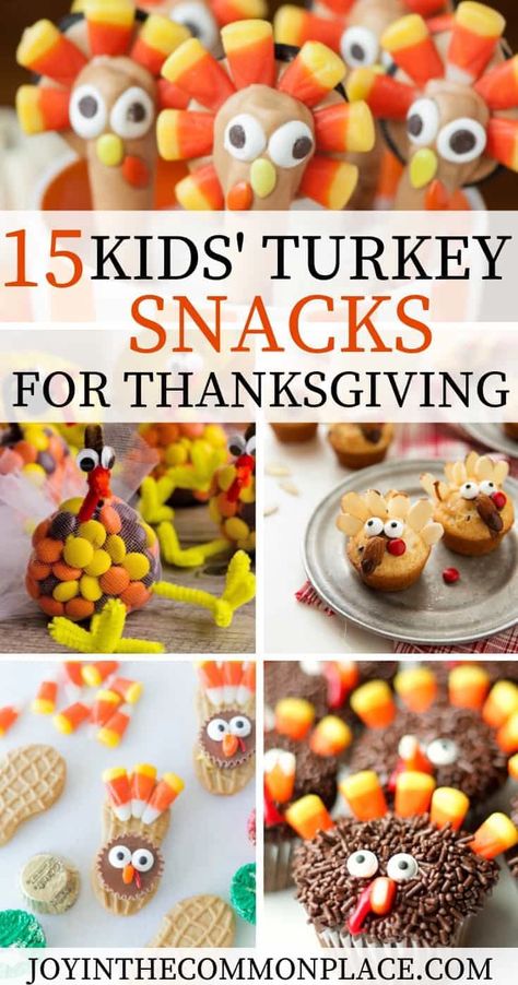 Are you looking for creative Thanksgiving treats for kids? Take a look at 15 snacks Turkey themed snacks that kids will love! The adults will love them too! | Thanksgiving Snacks | Creative Snacks for Kids | Kids Snack Ideas | DIY | Thanksgiving Dinner | Treats for Kids | Holiday Treats | Thanksgiving Party Favor Ideas | #turkey #thanksgiving #treats #snacks #holidays #holidaysnack #partyideas #holidayideas Toddler Thanksgiving Food, Thanksgiving Snacks For Kids Preschool, Kid Friendly Thanksgiving Food, Snacks For Thanksgiving, Fun Thanksgiving Snacks, Turkey Snacks, Thanksgiving Kid Snacks, Snack Activities, Holiday Treats Thanksgiving