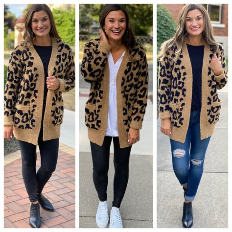 Cheetah Cardigan Outfit, Leopard Sweatshirt Outfit, Animal Print Cardigan Outfit, Leopard Print Cardigan Outfit, Print Cardigan Outfit, Leopard Sweater Outfit, Leopard Cardigan Outfit, Leopard Print Outfits, Cardigan Outfit