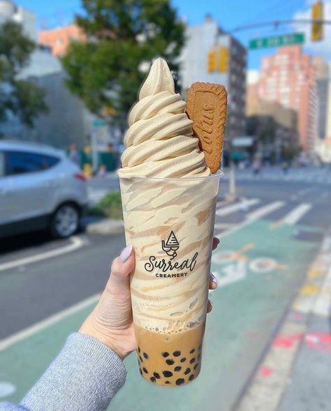 Surreal Creamery, Viet Coffee, Coffee Bubble Tea, Fancy Ice Cream, Ice Cream Menu, Ice Cream Business, Matcha Ice Cream, Bubble Tea Boba, Bento Recipes