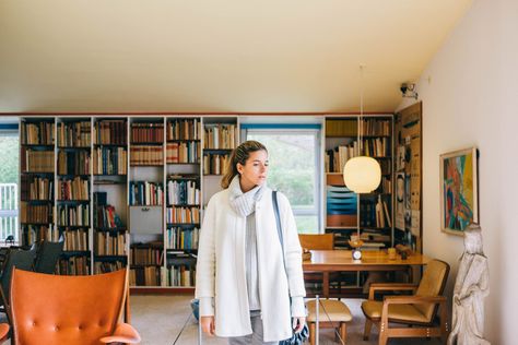 Finn Juhl House in Charlottenlund, Denmark Finn Juhl House, Finn Juhl, A Style, Style Blog, Constellations, Standing Desk, Denmark, Desk, Books