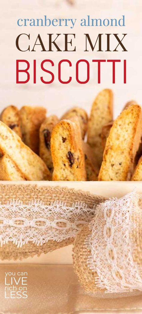 Cake Mix Biscotti | A Delicious Crunchy Almond Biscotti That's So Easy! Biscotti Recipe Easy Cake Mixes, Cake Mix Scones Recipe, How To Make Biscotti, Pumpkin Biscotti Recipe Easy, Authentic Italian Biscotti Recipe, Cake Mix Biscotti Recipe Easy, Biscotti Recipe Easy, Cake Mix Biscotti, Almond Biscotti Recipe Easy