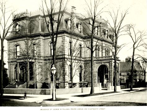 In the late 1800s millionaires were nearly as scarce as billionaires are today. Prairie Avenue’s chief claim to fame dates from this… Chicago South Loop, Millionaires Row, American Mansions, The Great Fire, Old Mansions, Chicago History, Historic Mansion, My Kind Of Town, Chicago Photos