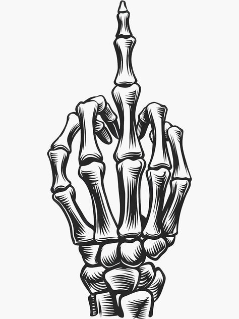 Skeleton Line Art, Skeleton Middle Finger, Hand Graphic, F Off, Skeleton Art, Skeleton Hand, Skeleton Hands, Wood Engraving, Skull And Bones