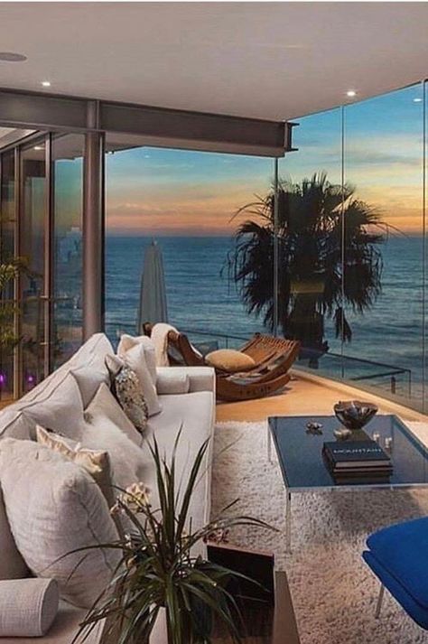 livingroom; livingroom ideas; livingroom decor; livingroom decorating ideas; livingroom paint colors; Dream Beach Houses, Home Luxury, Johor Bahru, Versace Home, Modern Mansion, Design Del Prodotto, Home Modern, Glass House, Beach House Decor