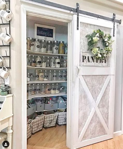 Barn Door Ideas, Barn Door Pantry, Diy Sliding Door, Diy Sliding Barn Door, Diy Barn Door, Pantry Design, Door Ideas, Diy Door, Barn Doors Sliding