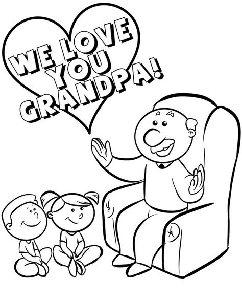 grandpa day card coloring page grandchildren Grandpa Drawing, Grandpa Coloring Pages, Card For Grandfather, Sternum Tattoos, Happy Birthday Drawings, Crafts Drawing, Grandfather Birthday, Happy Birthday Grandma, Fathers Day Coloring Page