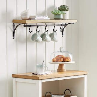 Carrington Coffee Bar Shelf Coffee Vibes Aesthetic, Coffee Bar In Kitchen, Coffee Bar Shelf, Bar In Kitchen, Coffee Bar Ideas Kitchen Counter, Wall Shelf With Hooks, Mudroom Laundry, Coffee Bar Station, Coffee Bar Ideas