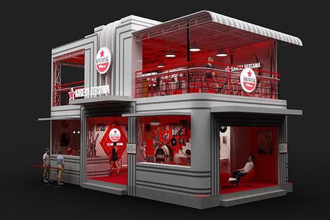 Lazuardi Ariesta on Behance Outdoor Booth, Outdoor Exhibition, Shipping Container Design, Festival Booth, Event Design Inspiration, Exhibition Booth Design, Container Design, Event Activities, Premium Brand