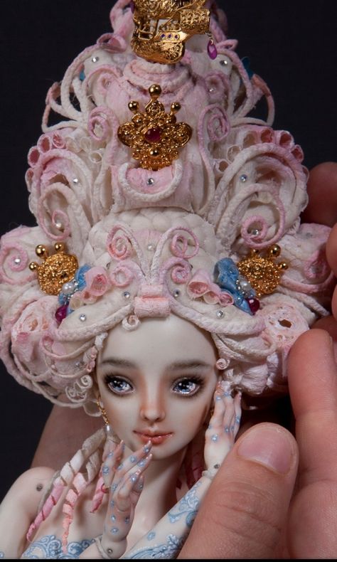 Enchanted Doll Marina Bychkova, Rococo Barbie, Marina Bychkova, Light Spring Colors, Brat Doll, Sister Dolls, Enchanted Doll, Sculpted Doll, Arab Beauty