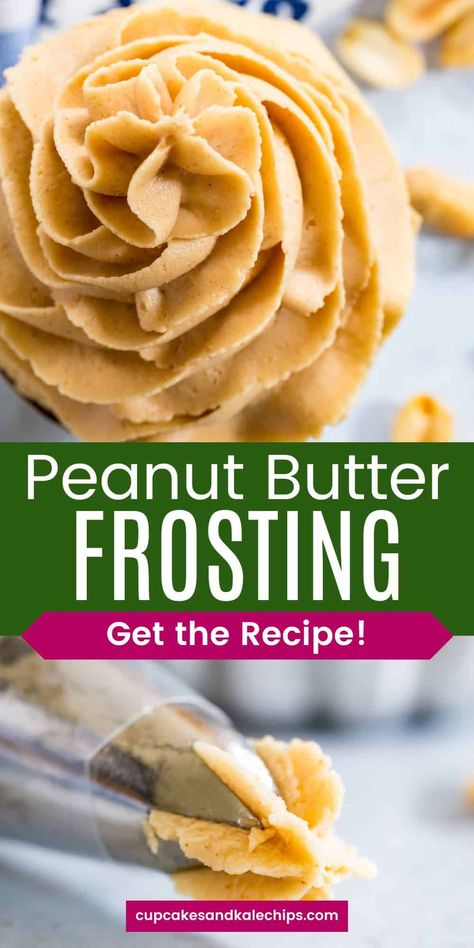 Calling all peanut butter lovers! This dreamy Fluffy Peanut Butter Frosting is the ultimate topping for cakes, cupcakes, and brownies. Just a few simple ingredients, and you're in peanut butter paradise. Easy Peanut Butter Frosting, Homemade Peanut Butter Frosting, Peanut Butter Frosting Easy, Fluffy Peanut Butter Frosting, Gluten Free Cupcakes Vanilla, Peanut Butter Frosting Recipe, Chocolate Chip Cookie Cups, Peanut Butter Icing, Easy Gluten Free Desserts