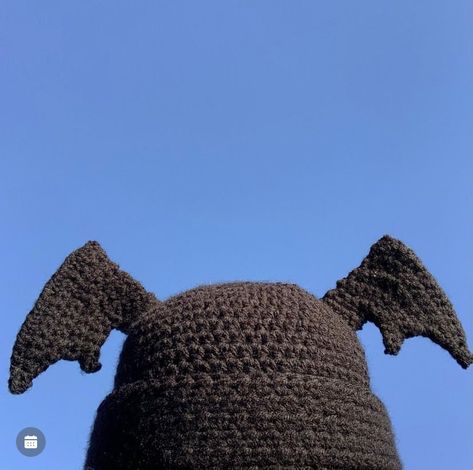 Crochet Bat Beanie, Bat Hat Crochet, Crochet Bat Hat, Bat Beanie, Crochet Bucket Hats, Bat Crochet, Crochet Bat, Spooky Fall, Crochet Business