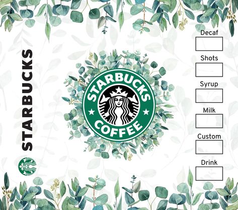 Starbucks Design, Sublimation Ideas Projects Inspiration, Starbucks Logo, Sublimation Tumblers, Coffee Logo, 20oz Tumbler Wrap, Sublimation Mugs, Personalized Cups, Starbucks Drinks