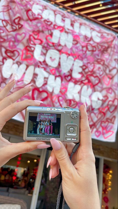 Bid Day 2023, Kkg Aesthetic, Lover Bid Day Theme, Sorority Valentines Day Social, Date Dash Themes Sorority, Valentines Bid Day, Love Bid Day Theme, Sorority Valentines Day, Bid Day Photos