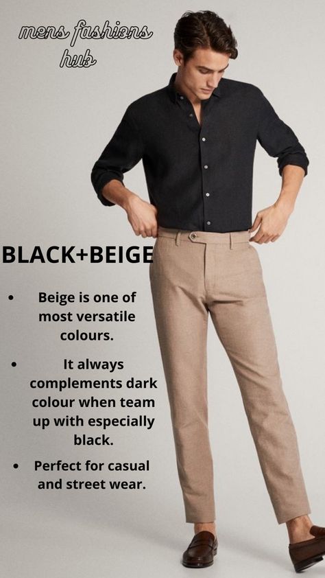 Beige Pants Men Outfit, Shirt Pant Combination Men Color Combos, Shirt Pant Combination Men, Men Color Combos, Slim Fit Dress Pants Men, Beige Pants Men, Gents Shoes, Outfit Hombre, Formal Clothes