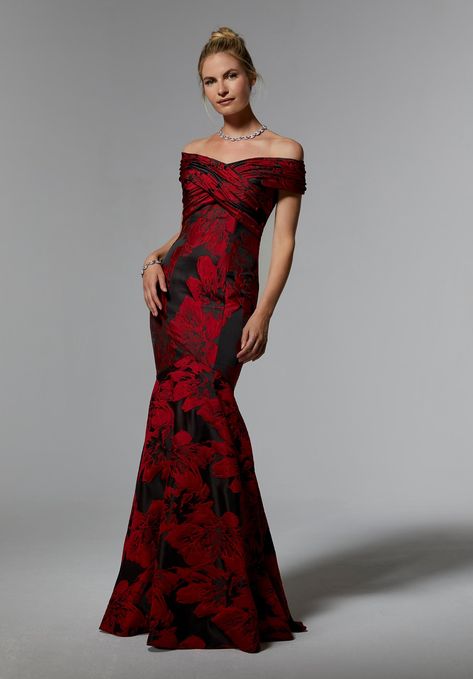 Two-Tone Floral Brocade Evening Gown Brocade Evening Dress, Madeline Gardner, Light Blue Prom Dress, Plus Size Summer Dresses, Mermaid Evening Gown, Formal Dresses With Sleeves, Red Wedding Dresses, Purple Prom Dress, Plus Size Party Dresses