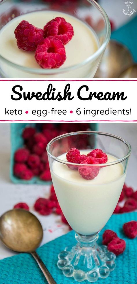 Keto Swedish Cream Recipe (egg-free, nourishing, 6 ingredients) Swedish Cream, Adkins Diet, Allergy Friendly Desserts, Slow Carb, Keto Treats, Desserts Keto, Dairy Desserts, Postre Keto, Sweet Bites