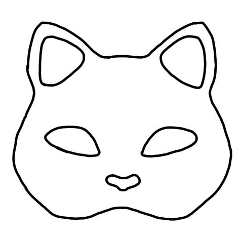 Animal Masks Diy, Cat Mask Diy, Felt Animal Masks, Cats Art Drawing, Base Drawing, Wolf Mask, Mask Drawing, Body Base Drawing, Cat Face Mask