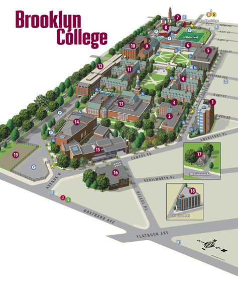 College Campus Layout, Campus Layout, Brooklyn College, City Skylines Game, Wayfinding Signage Design, City Maps Design, Map Layout, Building Map, Architecture Drawing Plan