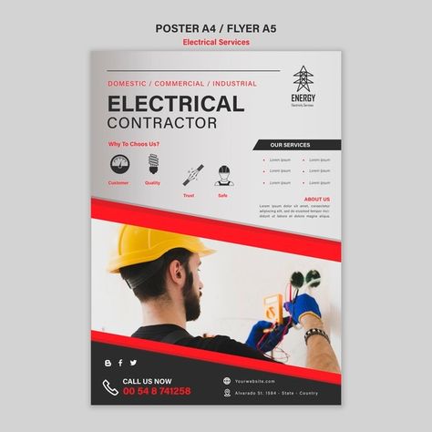 Electricity Logo, Contractor Business, Photography Studio Design, Electrical Contractor, Etsy Shop Branding, Hvac Company, Electrical Services, Design Advertisement, Banner Template