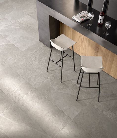 Kitchen Diners, Beige Floor Tile, Grey Floor, Decoration Beton, Grey Floor Tiles, Grey Tiles, Grey Flooring, Outdoor Tiles, Porcelain Tiles