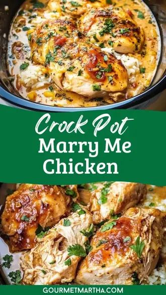 Looking for an irresistible chicken dish that will make anyone fall in love? This Crock Pot Marry Me Chicken is rich, creamy, and packed with flavor! With tender chicken cooked to perfection in a mouth-watering sauce, it's sure to become your new favorite. Perfect for weeknights or special dinners alike. Ready to cook? Click for the recipe! #CrockPotRecipes #MarryMeChicken #SlowCookerMeals #EasyDinnerIdeas #ChickenRecipes #ComfortFood #DinnerInspiration #FamilyMeals #DeliciousDinner Romantic Recipes For Two, Fall Chicken Crockpot Recipes, Chicken Martini Recipe, Rotisserie Chicken Recipes Crockpot, Chicken Tender Crockpot Recipes, Best Crock Pot Meals, Marry Me Chicken Crock Pot, Crock Pot Chicken Breast Recipes, Chicken Tenders Crockpot