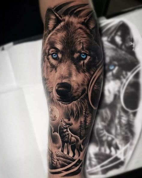 10 Bold And Cool Outside Forearm Tattoos For Men Tattoo Wolf Men, Outside Forearm Tattoos, Tattoos Men Forearm, Wolf Tattoos For Men, Forearm Tattoos For Men, Fallen Angel Tattoo, Wolf Tattoos Men, Love Being Single, Tattoo Wolf