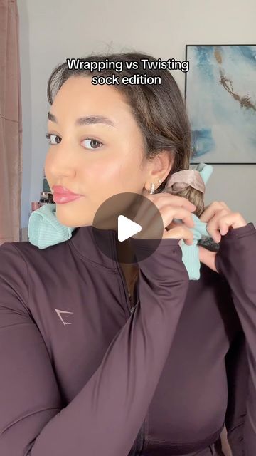 Sara Saadia on Instagram: "Wrapping vs twisting sock edition 👀

#heatlesscurls #hairhacks #hairtips #hairtipsandtricks #hairideas #hairbrained #hair #heatlesshair #sockcurls #wavyhair #curlyhair" Sock Waves Overnight Curls, Sock Hack For Hair, Sock Wrap Hair, Over Night Curls With Socks, Sock Curls, Overnight Curls, Heatless Hairstyles, Heatless Curls, Hair Brained