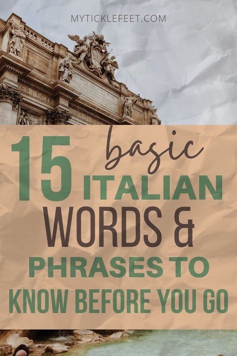 English is not widely spoken in Italy. Learn some basic Italian words and phrases before you visit Italy. You will be thankful and locals will be grateful. Visit www.myticklefeet.com for a list of basic Italian words and phrases. Italian Phrases For Travelers, Souvenirs From Italy, Travel Master, Italy December, Cruising Tips, Basic Italian, Italy Trip Planning, Italy 2023, Italian Vocabulary