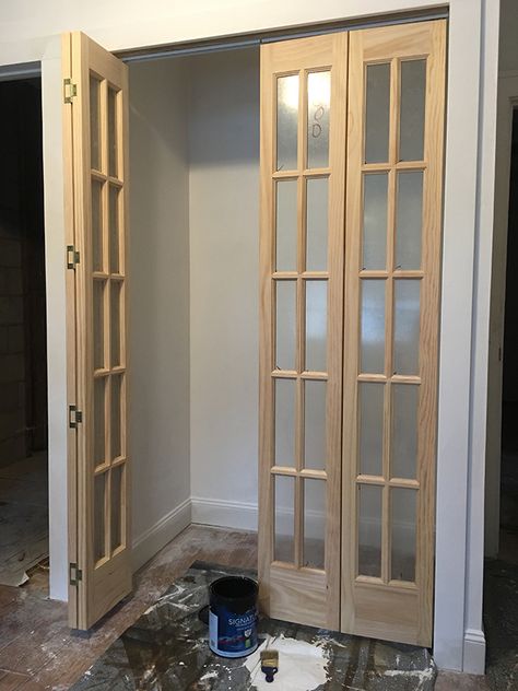 Closet From Scratch Reveal: Riverside Retreat Glass Closet Doors, Jenna Sue Design, Camp House, Jenna Sue, Closet Kits, Long House, Basement Apartment, Inspired Interiors, Glass Doors Interior