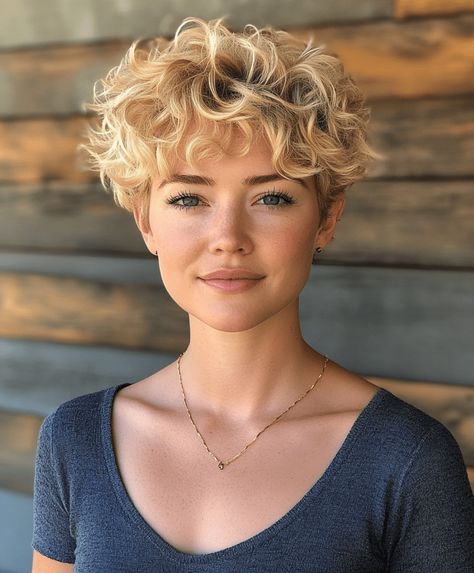 Curly Chin Length Hair, Curly Pixie Cut, Loose Curls Hairstyles, Curly Pixie Hairstyles, Flattering Hairstyles, Timeless Looks, Curly Pixie Cuts, Chin Length, Chin Length Bob