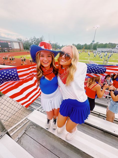 Usa Football Game Outfit, Usa Out Football Game, Usa Fnl Theme, Usa Spirit Day Outfit, Usa Themed Outfits, Usa Outfits Spirit Week, Usa Day Spirit Week Outfit, Usa Themed Football Game, Usa Theme Outfit Football Games