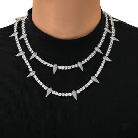 Bestseller Hip Hop Chains, Iced Out Chains For Men – Helloice.com Black Panther Jewelry, Black Panther Necklace, Wolf Tooth, Crystal Spikes, Wolf Teeth, Hip Hop Chains, Spike Necklace, Tennis Chain, Tennis Necklace