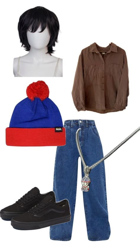 Southpark Cosplay, South Park Costume, Hollowen Costume, South Park Outfits, Goofy South Park, Park Fits, South Park Cosplay, South Park Au, Halloween Costumes And Makeup