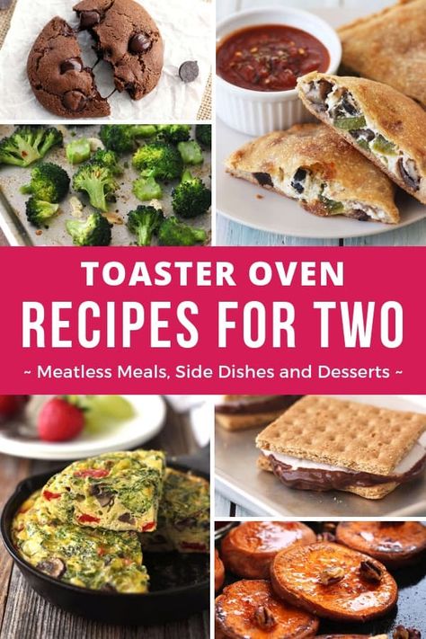 Toaster Oven Recipes For Two! Tasty meatless meals, side dishes, and easy dessert recipes that make just two servings and are designed for the toaster oven.  #toasterovenlove #toasterovencooking #cookingfortwo #toasteroventips Breville Toaster Oven, Toaster Recipes, Toaster Oven Cooking, Convection Oven Cooking, Convection Oven Recipes, Toaster Oven Recipes, Cheesecake Oreo, Convection Toaster Oven, Easy Dessert Recipes