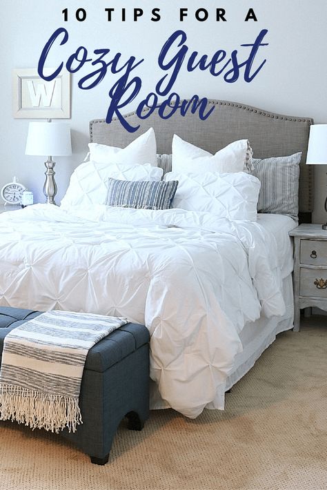 Affordable ideas to make your guest feel right at home - 10 Tips for a cozy guest room, my guest would never leave!! @bhglivebetter #AD Cozy Guest Room, Guest Room Essentials, Cozy Guest Rooms, Guest Bedroom Design, Decor Paintings, Guest Bedroom Decor, Decor Ikea, Bedroom Decor Cozy, Guest Room Decor