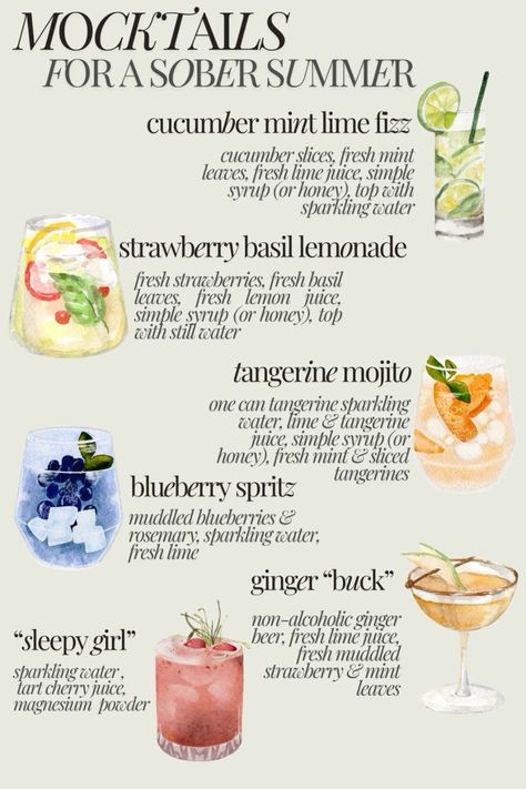 Summer Mocktail Aesthetic, Mocktail Recipe Aesthetic, Tea Party Drinks Non Alcoholic, Healthy Summer Cocktails, Mock Tails Recipe, Colorful Mocktail Recipe, Mock Tail Ideas, Wedding Mocktail Recipe, Cute Mocktails Non Alcoholic