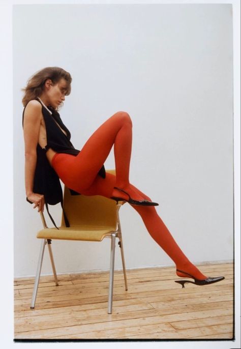 Tights Editorial, Red Socks Outfit, Punk Poses, Outfit Photoshoot, Socks Outfit, Guy Bourdin, Creative Fashion Photography, Red Socks, Red Tights