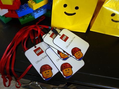 official LEGO builders pass name tag... too cute Lego Movie Party, Lego Themed Party, Ninjago Party, Lego Club, Lego Birthday Party, Lego Birthday, Lego For Kids, Lego Party, Home Grown