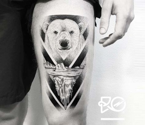 Geometric Bear Tattoo, Geometric Tattoo Meaning, Geometric Watercolor Tattoo, Tattoo Stockholm, North Star Tattoos, Polar Bear Tattoo, Geometric Flower Tattoo, Small Geometric Tattoo, Geometric Animal Tattoo