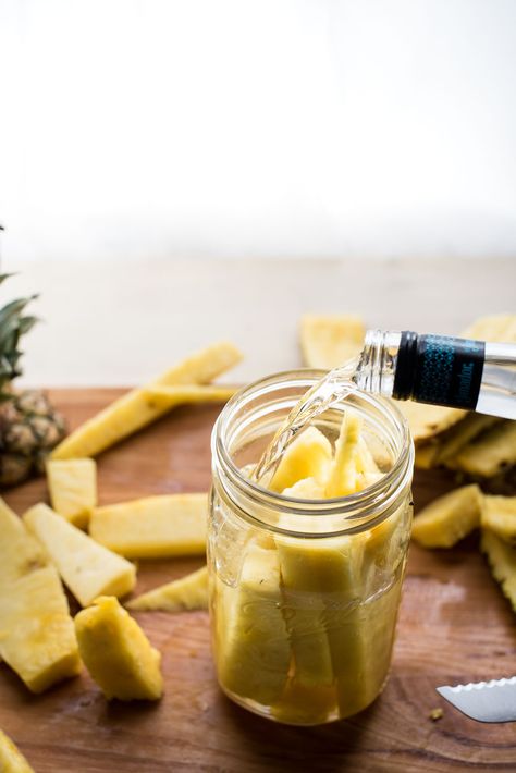 HOW TO MAKE PINEAPPLE INFUSED TEQUILA Pineapple infused tequila is the best way to add natural sweetness and pineapple flavor to silver tequila that’s perfect for making cocktails or sipping on ice. Pineapple Tequila, Flavored Tequila, Infused Tequila, Tequila Recipe, Pineapple Margarita, Citrus Cocktails, Tequila Drinks, Silver Tequila, Best Cocktail Recipes