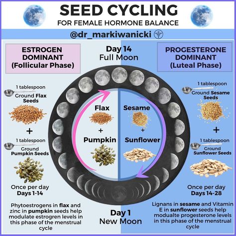 Mark Iwanicki, ND LAc 🌿👨‍⚕️🥑☯️ on Instagram: “Seed cycling throughout the month can be a great way to help bring balance to the female hormonal cycle. 🌖 Different seeds have different…” Female Hormone Cycle, Female Cycle, Seed Cycling Hormones, Seed Cycling, Menstrual Health, Basic Skin Care Routine, Dinner With Ground Beef, Hormone Health, Holistic Nutrition