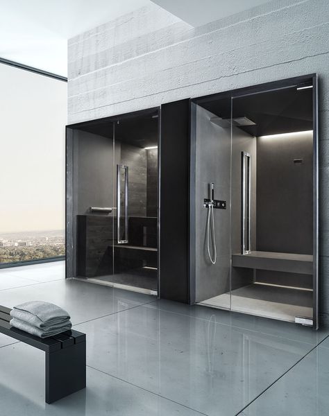 Home Steam Room, Sauna And Steam Room, Steam Room Shower, Italian Kitchens, Beach Style Bathroom, Home Spa Room, Architecture Bathroom, Sauna Design, Spa Design