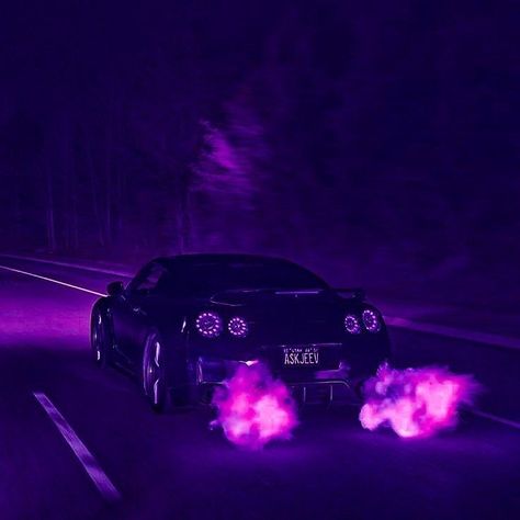 Purple Car Aesthetic, Aesthetic Tokyo, Purple Cars, Tokyo Drift Cars, Dark Purple Wallpaper, Purple Car, Aesthetic Cars, Purple Vibe, Tokyo Drift