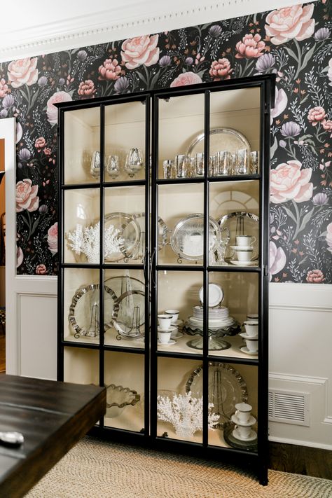 Dining Room With China Cabinet, Dinning Room Cabinet, Dining Room China Cabinet, Black China Cabinet, China Cabinet Decor, Dining Cabinets, China Cabinets And Hutches, Crockery Cabinet, Crockery Unit Design